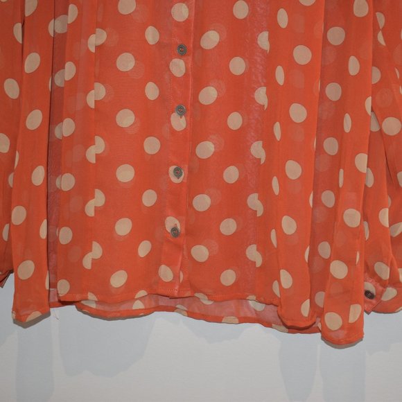 Women MINKPINK Orange Button up Blouse Size Small - Picture 3 of 7